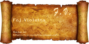 Foj Violetta névjegykártya